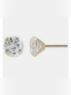 Genuine Tiny Diamond Stud Screw Back Earrings in Solid 14k Yellow gold
